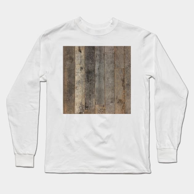 western country distressed old barn farmhouse wood Long Sleeve T-Shirt by Tina
